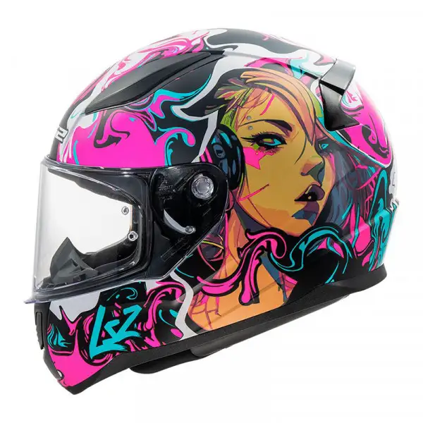 casco integrale LS2 FF353 Rapid 2 Cyberg rosa opaco
