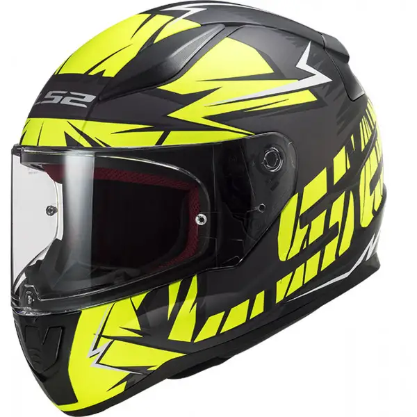 Casco integrale LS2 FF353 RAPID CROMO Nero opaco Giallo fluo