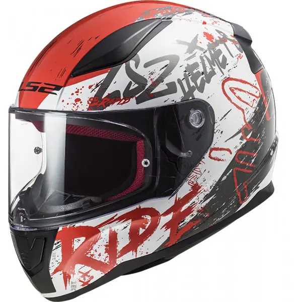 Casco integrale LS2 FF353 RAPID NAUGHTY Bianco Rosso