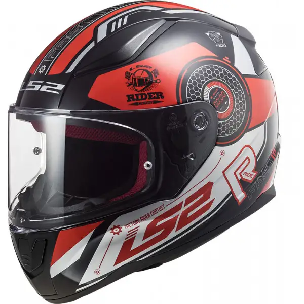 Casco integrale LS2 FF353 RAPID STRATUS Nero Rosso Argento