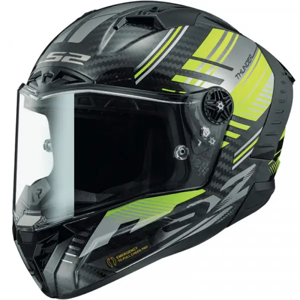 Casco integrale LS2 FF805 THUNDER C VOLT in Carbonio Nero Lucido Giallo