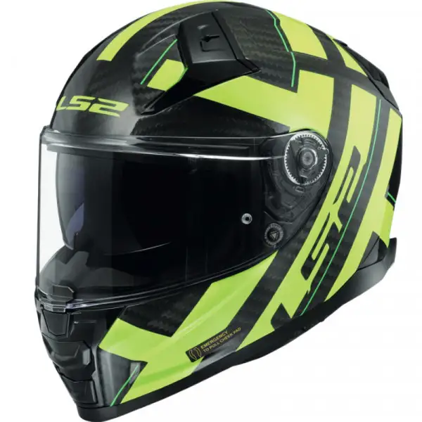 Casco integrale LS2 FF811 VECTOR II Carbon STRONG Giallo ECE 22-06