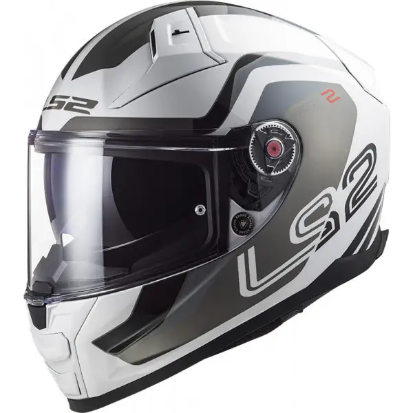 Casco integrale LS2 FF811 VECTOR II METRIC in fibra Bianco Titianio Argento
