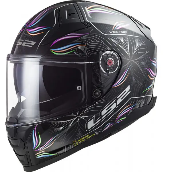 Casco integrale LS2 FF811 VECTOR II TROPICAL in fibra Nero Bianco