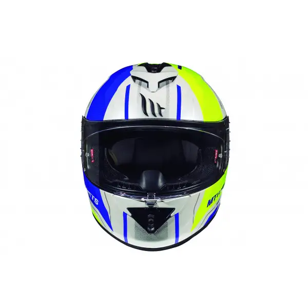 Casco integrale MT Helmets Rapide Duel H4 Bianco Giallo Lucido