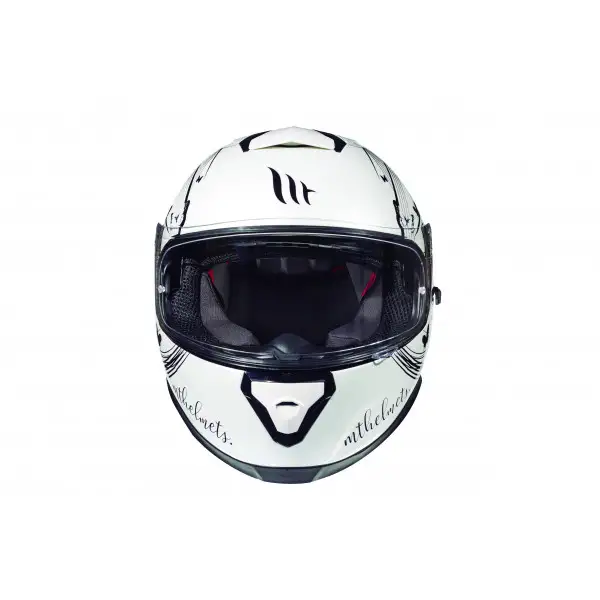 Casco integrale MT Helmets Thunder 3 Sv Vlinder A1 Bianco Nero Lucido