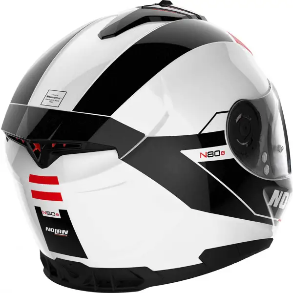 Casco integrale Nolan N80-8 MANDRAKE N-COM Bianco Metal Rosso
