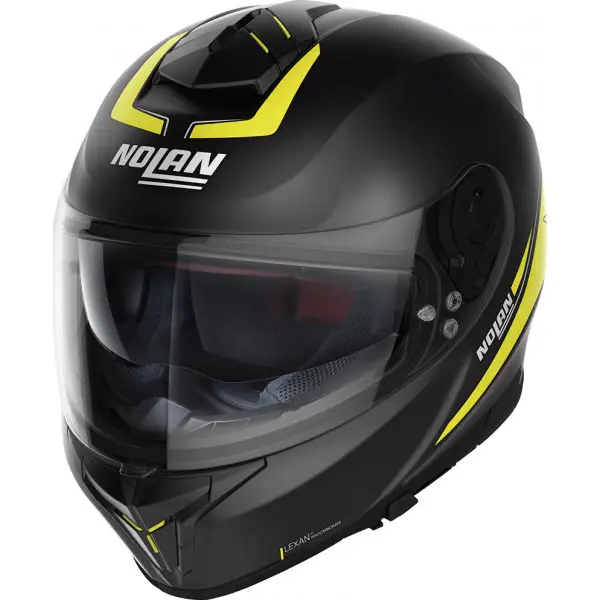 Casco integrale Nolan N80-8 STAPLE N-COM Nero Opaco Giallo