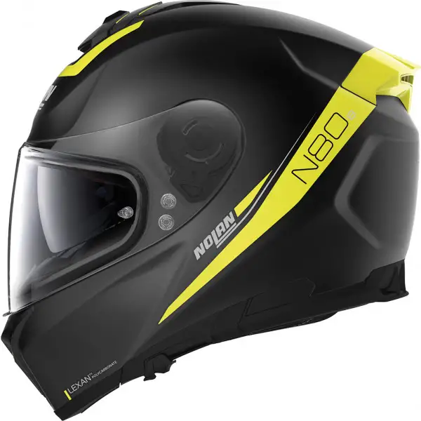 Casco integrale Nolan N80-8 STAPLE N-COM Nero Opaco Giallo