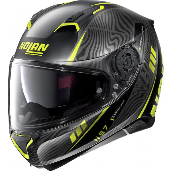 Casco integrale Nolan N87 SIOUX N-COM Nero Opaco Giallo