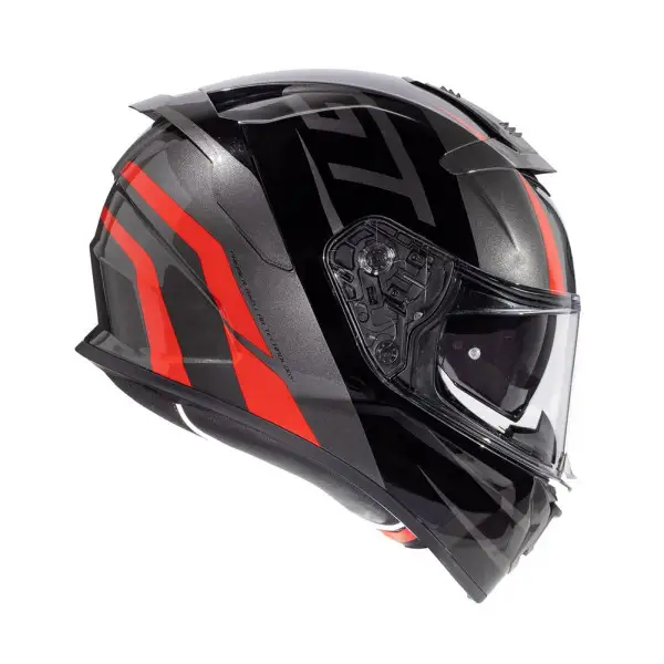 Casco integrale Premier DEVIL in fibra GT17 Nero Grigio Rosso