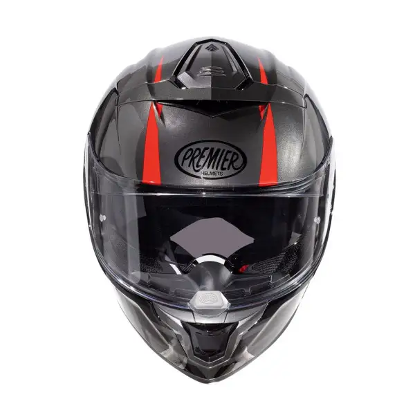 Casco integrale Premier DEVIL in fibra GT17 Nero Grigio Rosso