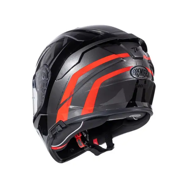 Casco integrale Premier DEVIL in fibra GT17 Nero Grigio Rosso