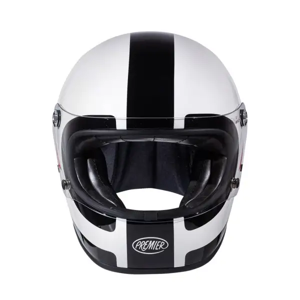 Casco integrale Premier TROPHY in fibra DO8 Bianco Nero Rosso