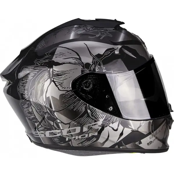 Casco integrale Scorpion EXO 1400 AIR PATCH in fibra Nero Argento