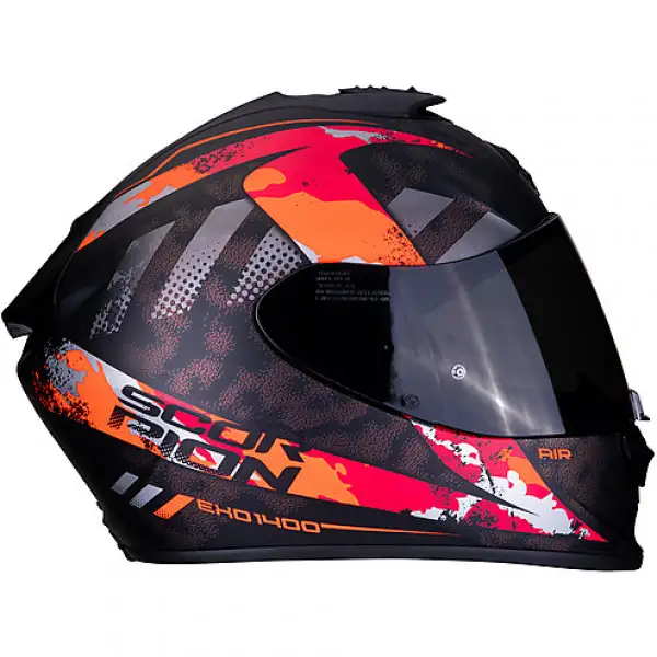 Casco integrale Scorpion EXO 1400 AIR SYLEX in fibra Nero Opaco Rosso