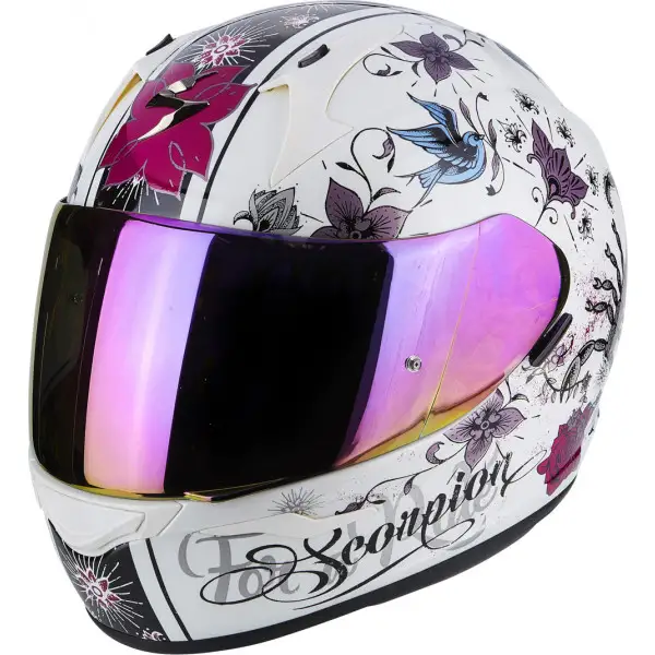 Casco integrale Scorpion EXO 390 CHICA Bianco Nacré Nero