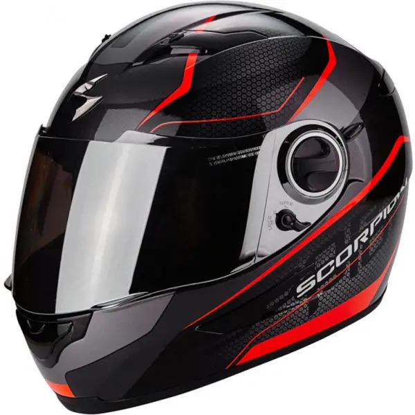 Casco integrale Scorpion Exo 490 Vision Nero Rosso fluo