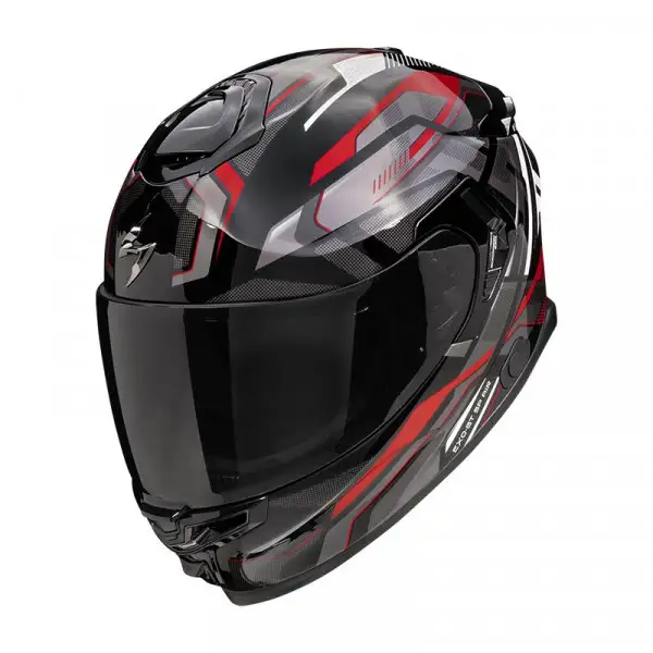Casco integrale Scorpion EXO GT SP AIR AUGUSTA in fibra Nero Grigio Rosso