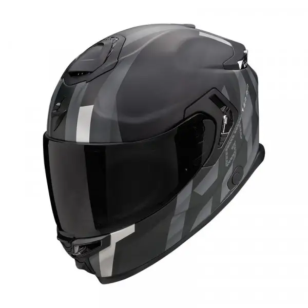 Casco integrale Scorpion EXO GT SP AIR TOURADVEN in fibra Nero opaco Argento