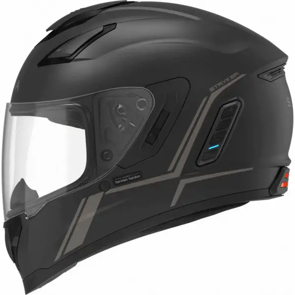 Casco integrale Sena Stryker con interfono integrato in fibra Nero opaco