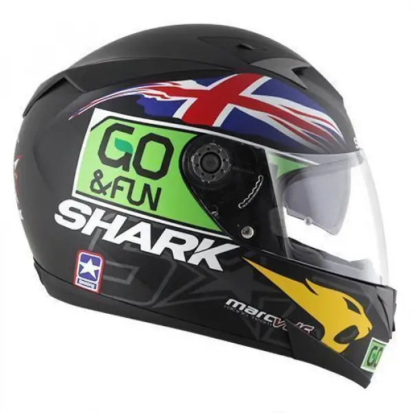 Casco integrale Shark S700-S Replica Reddomg Valencia nero verde giallo