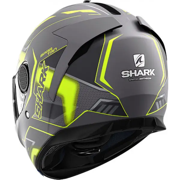 Casco integrale Shark SPARTAN 1.2 ANTHEON MAT in fibra Antracite Giallo Nero