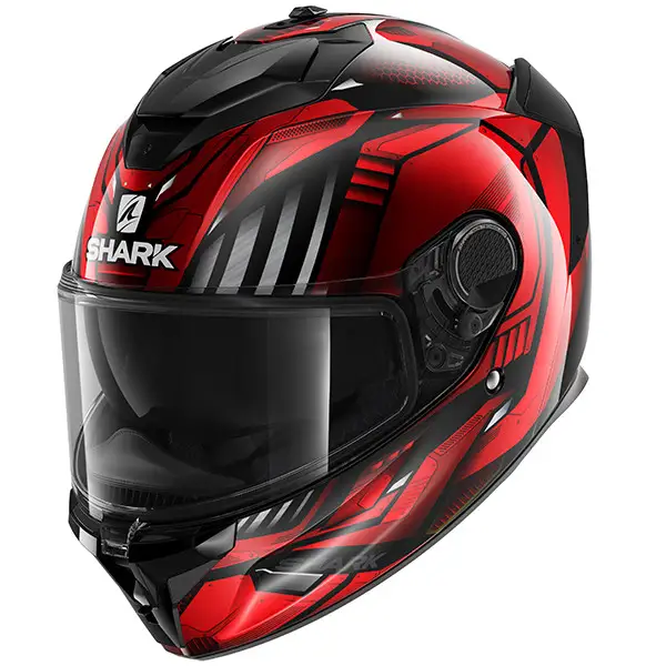 Casco integrale Shark SPARTAN GT REPLIKAN in fibra Nero Chromato Rosso