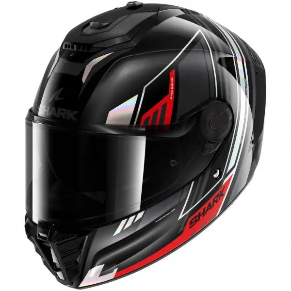 Casco integrale Shark SPARTAN RS BYRHON in fibra Nero irridiscente Rosso