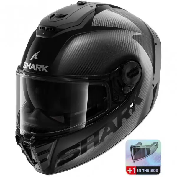 Casco integrale Shark SPARTAN RS CARBON SKIN VISOR IN THE BOX in fibra Carbon Antracite Carbon