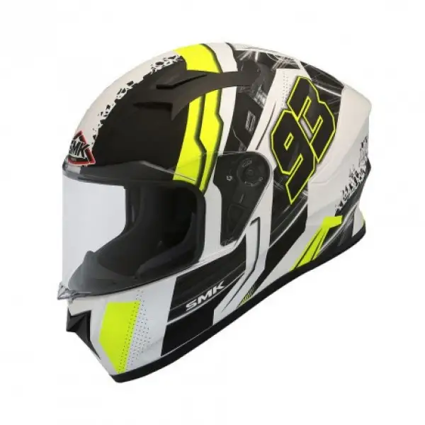 Casco integrale SMK Stellar Swank Giallo Bianco Nero