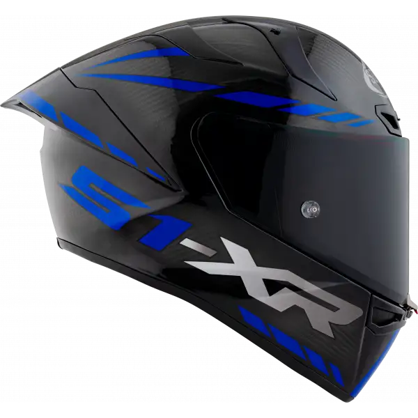 Casco integrale Suomy S1-XR GP CARBON HYPERSONIC BLUE E06-FIM in fibra Nero Blu