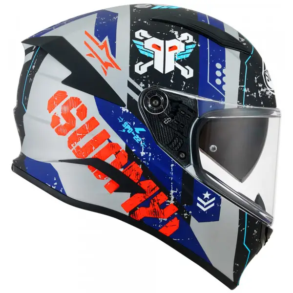 Casco integrale Suomy SPEEDSTAR TACTIC Argento opaco Rosso