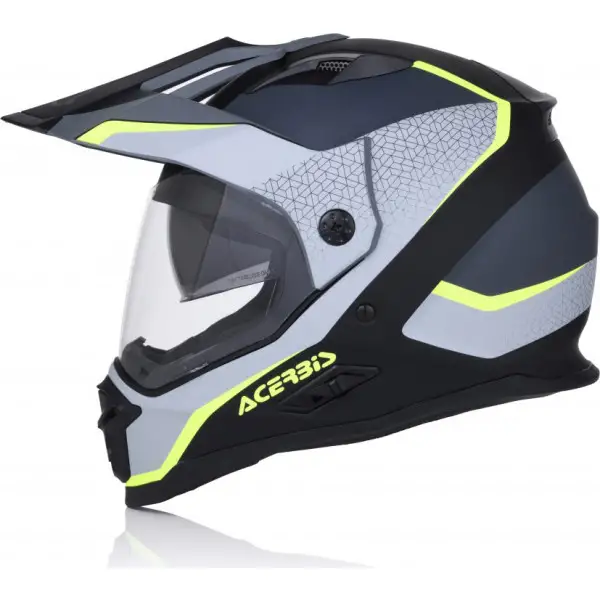 Casco integrale touring Acerbis REACTIVE GRAFFIX in fibra Nero Grigio