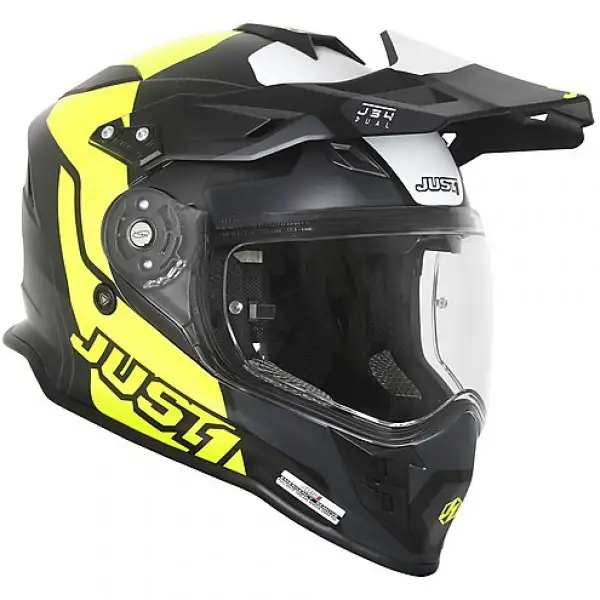 Casco integrale touring Just1 J34 Pro Tour Giallo fluo Nero opaco