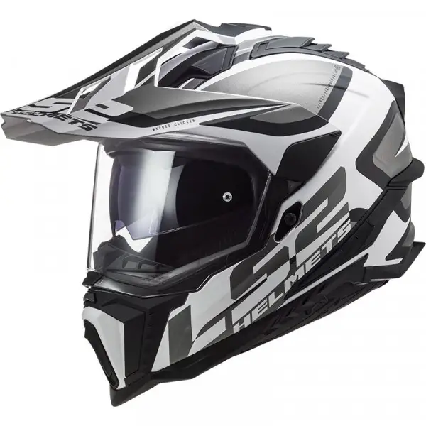 Casco integrale touring LS2 MX701 EXPLORER ALTER in fibra Nero Bianco ECE 22-06