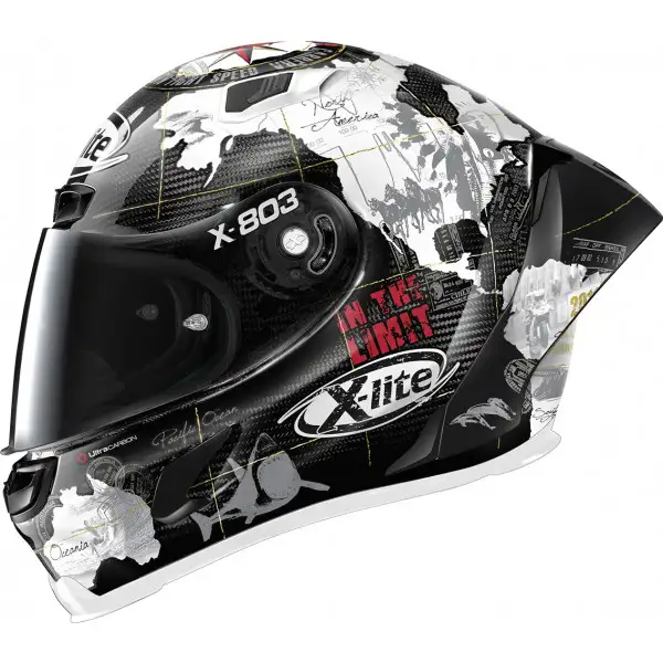 Casco integrale X-LITE X-803 RS ULTRA CARBON CHECA Nero Carbon Bianco