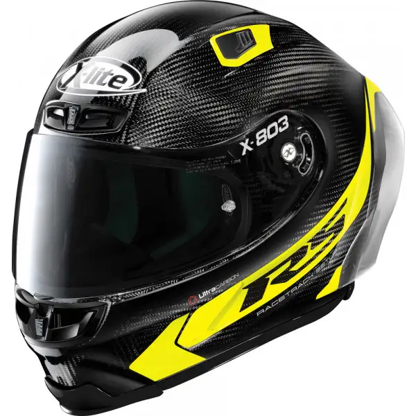 Casco integrale X-Lite X-803 RS Ultra Carbon HOT LAP in fibra Nero Carbon Giallo