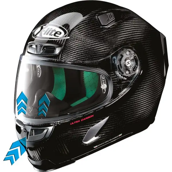 Casco integrale X-Lite X-803 Ultra Carbon MASTERY in fibra Nero Carbon Rosso