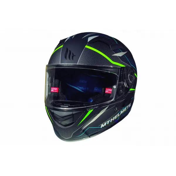 Casco intgrale MT Helmets Kre Sv Intrepid C1 in fibra Nero Verde Opaco