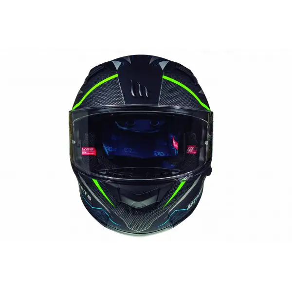 Casco intgrale MT Helmets Kre Sv Intrepid C1 in fibra Nero Verde Opaco