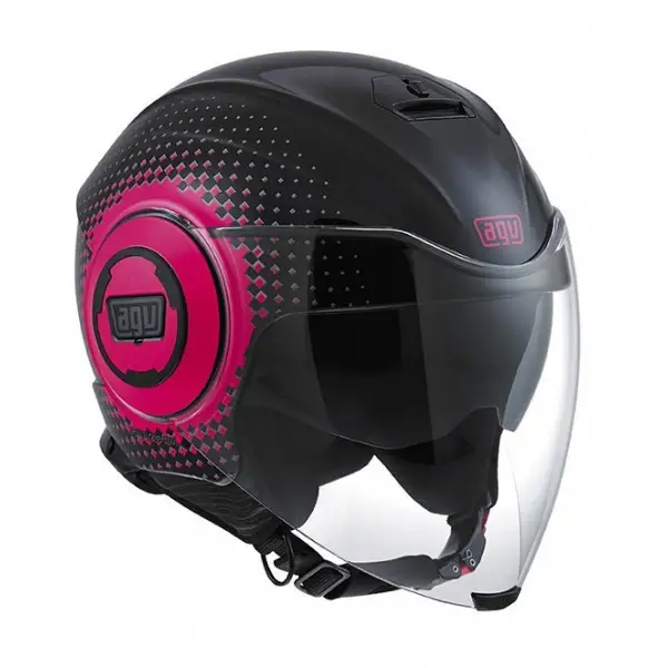 Casco jet Agv Fluid Multi Pix nero fucsia