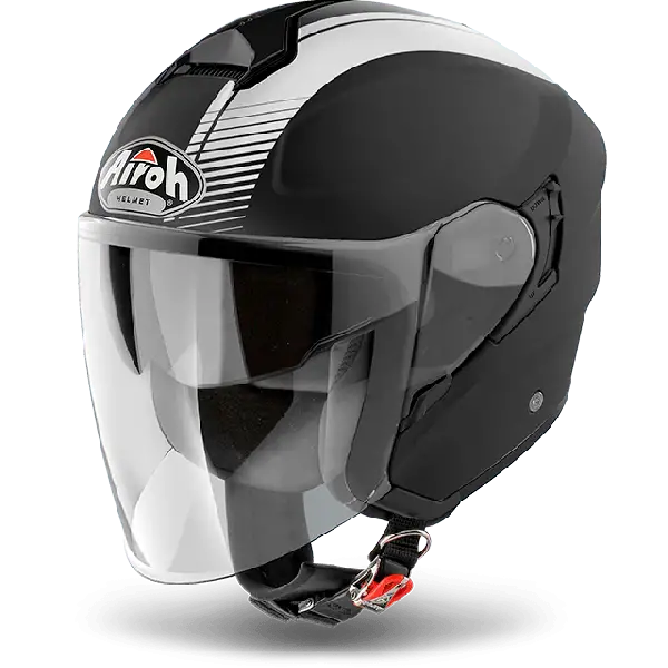 Casco jet Airoh Hunter Pinlock Ready Simple nero opaco