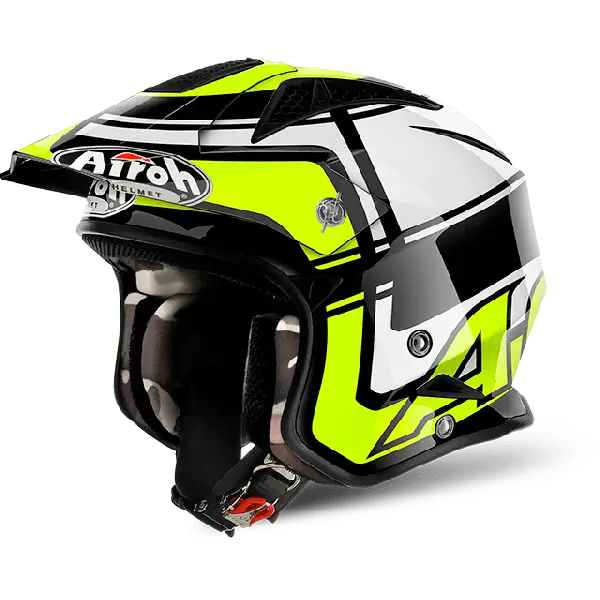 Casco jet Airoh Trr S Wintage giallo lucido