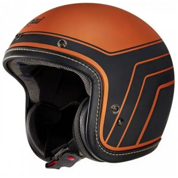 Casco jet Arai URBAN-V BLITZ COPPER in fibra Nero Arancio