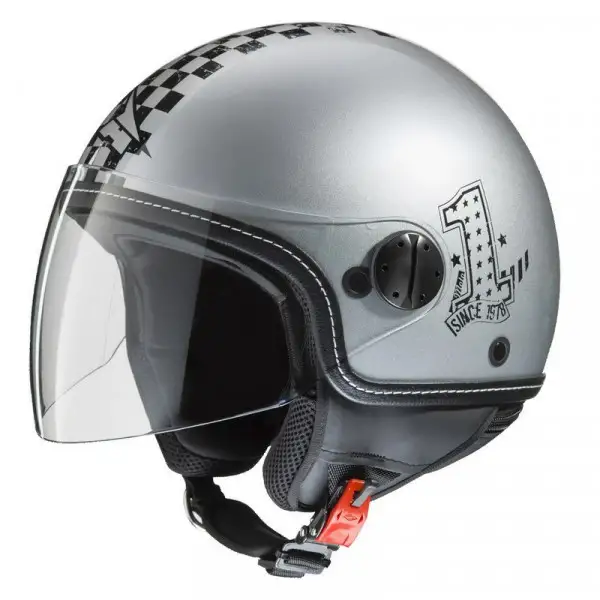 Casco jet Axo Subway Top Argento