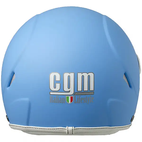 Casco jet bambino CGM Havana Smile con adesivi Azzurro Opaco