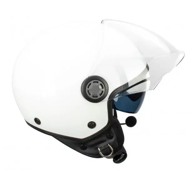 Casco jet Befast Rapid Connect III Bianco con interfono integrato