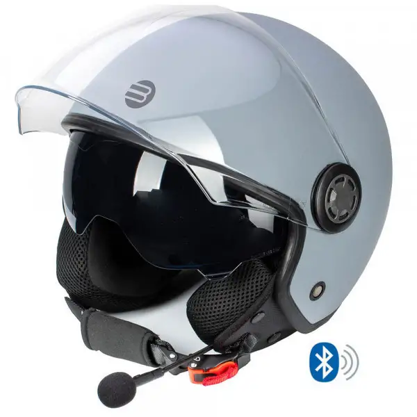 Casco jet Befast Rapid Connect III Grigio Opaco con interfono integrato