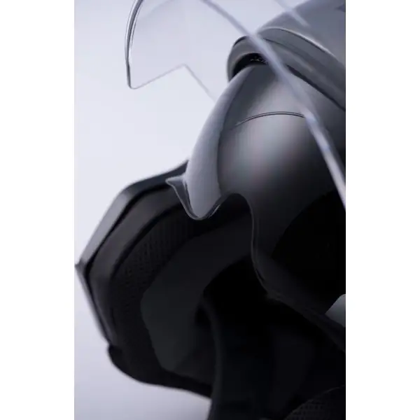 Casco jet Blauer Hacker Btr Titanio Nero Lucido in fibra